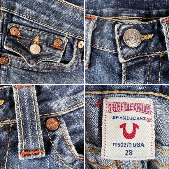 True Religion Jeans “Joey” Flare Twisted Seam Women’s Size 28 / 4 Low Rise - Picture 7 of 11